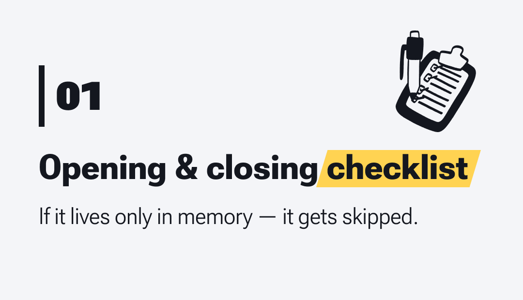 01 opening closing checklist